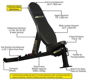 MX Select kommerzielle verstellbare Bank NEU OVP - Bild 1 von 6