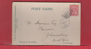 Canada to South Africa post card NINETTE Manitoba split ring 1909 