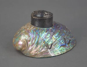 Ataahua New Zealand Vintage Sterling Silver And Paua Shell Inkwell  - Picture 1 of 11