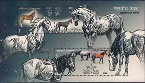 2009 INDIGENOUS HORSES OF INDIA MINIATURE SHEET MS STAMP MNH - Picture 1 of 1