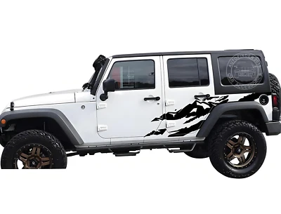 Mountain Graffiti Graphics Car Sticker For Jeep Wrangler Side Door Stripe Decals - Image 1 of 4
