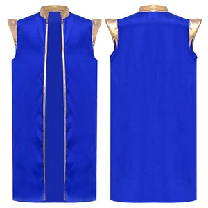 Kids Boys Arabian Prince Fairy Tale Jacket Sleeveless Open Front Waistcoat Vest - Picture 1 of 52