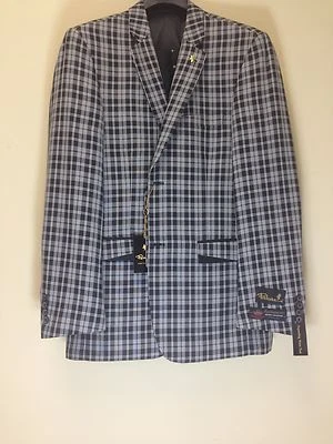 Nuevo con etiquetas Traje Harvey Falcone 40L Negro Moda Cuadros Extremo Exótico 3 piezas Pantalón Sólido Foto 1 de 4