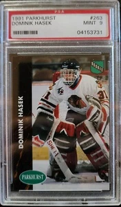 1991 Parkhurst French Dominik Hasek Rookie #263 PSA 9 - Blackhawks - HOF RC - Picture 1 of 2