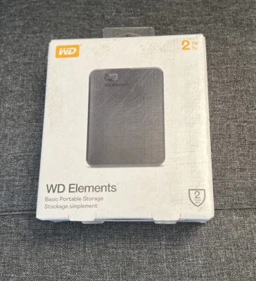 WD Western Digital Elements WDBU6Y0020BBK-WESN 2TB Portable External Hard Disk - Image 1 of 3