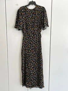 NEW! AFRM AED01263  'Meg' A-Line Midi Dress, Size XL - Black Ditzy - Picture 1 of 12