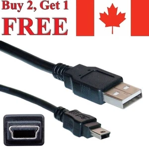 Black 3FT 2.0 USB Cable Type A to Mini B Male to Male 5 PIN for Camera 1m Charge - Picture 1 of 2