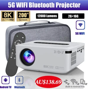 4K Mini LED Projector 4K Native 1080P Full HD 12000 LM Android Home Movie HDMI - Picture 1 of 13