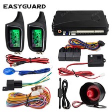 EASYGUARD 2 Vias Alarme De Carro Sistema De Partida Remota Visor Lcd pager Kit Sensor de choque