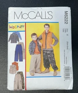 McCalls M6222 Kids Hunting Vest Shirt Cargo Pants Size XS-S Uncut - Picture 1 of 6