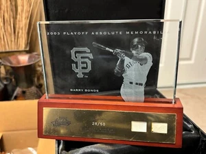 BARRY BONDS 2003 Playoff Absolute Memorabilia Glass Plaque #28 of only 50! - Picture 1 of 2