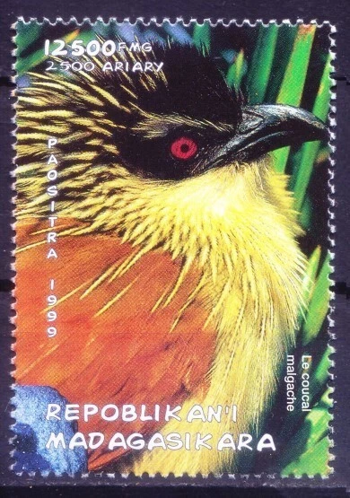 Madagascar MNH, Coucals cuckoo family Birds - Image 1 of 1