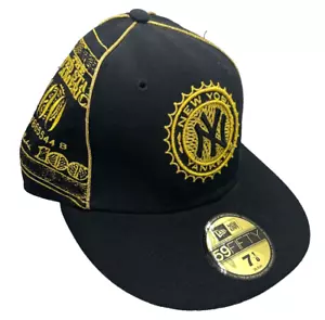 New York Yankees Wool 100 Dollar Bill New Era 59Fifty 7 1/8 Baseball Hat NWT - Picture 1 of 7