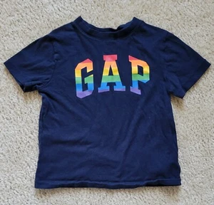 GAP Kids Size 5 Toddler Navy Blue Short Sleeve Cotton Pride T-Shirt - Picture 1 of 3