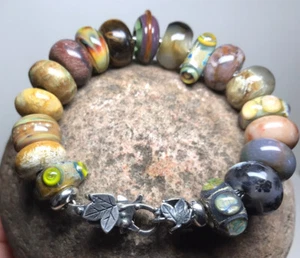 Unique Late Summer Vines Trollbeads Bracelet Lock & Charms - Picture 1 of 9