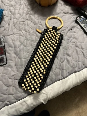 🐣COLDWATER CREEK🐣 Black Bamboo Beaded Clutch/Handbag  - Image 1 of 3