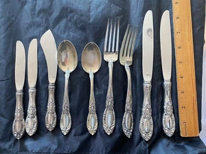 KING RICHARD STERLING SILVER     2 SETTINGS 4 PCS. PER SETTING 9 PCS. No Salads - Picture 1 of 3