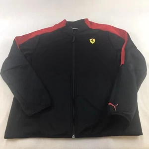 Puma Scuderia Ferrari Black Red Jacket Zip Up Mens Adult Sz Small - Picture 1 of 12