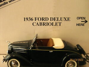 1936 FORD DELUXE CABRIOLET 1/25 SCALE DIECAST BY DANBURY MINT , BLUE