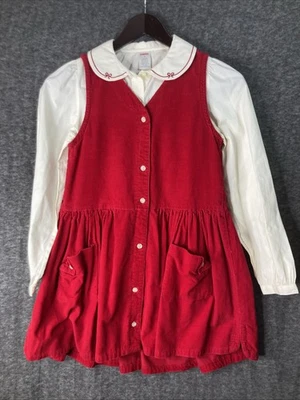 Vestido de Navidad Gymboree Pana Rojo Niñas Talla 9 Ideal para Fotos 2007 Foto 1 de 4