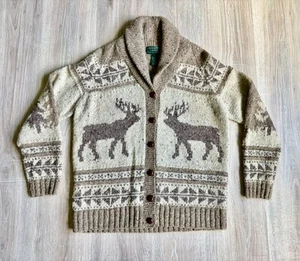 Small Ralph Lauren Hand Knit Cardigan Sweater Elk / Woods / RRL - Picture 1 of 9