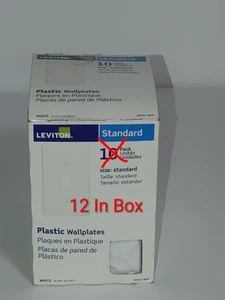 Leviton 88001-WMP Standard Plastic White Wallplates - 12 In Box Brand New Sealed - Picture 1 of 5