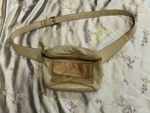 Free People Leder Bauchtasche hellbraun Gürtel Reißverschluss - Bild 1 von 8
