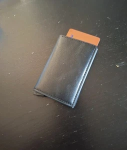 RFID Blocking Wallet Auto Pop up Credit Card Holder Leather Black Brand New - Picture 1 of 6