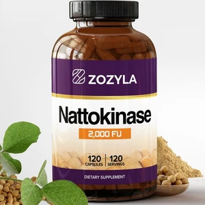 Nattokinase Supplement 2,000 FU, 120 Capsules - Natto Extract for Normal Bloo... - Picture 1 of 8