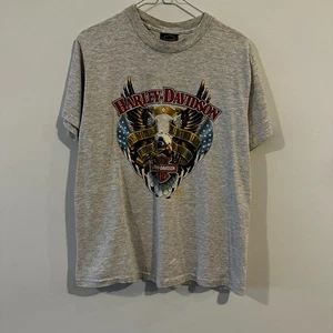 Vintage Harley Davidson 1989 Eagle Engine HD Tshirt Grey Medium Motorcycle - Picture 1 of 7