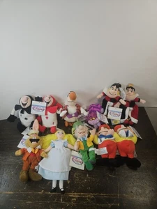 Vintage Disney Store Alice in Wonderland Mini Bean Bag Plush 8" -Set of 10-  NWT - Picture 1 of 6