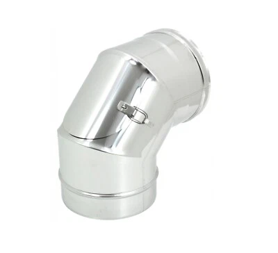 CURVA GOMITO 90° CON ISPEZIONE ADERENTE - INOX - PER STUFE e CAMINI - Immagine 1 di 4