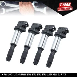 For BMW E46 E53 E83 E90 323i 325i 525i X3 01-14 2.5/3.0L Set Of 4 Ignition Coil - Picture 1 of 10