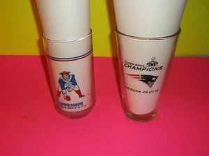 VINTAGE PATRIOTS MOBIL GLASS 1980S/SUPER BOWL XLIX GLASS - Picture 1 of 2