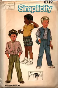 Simplicity ~ 6719 ~ Größen 3-4-5 - Jungen Hose oder Shorts und Weste FF UNGESCHNITTEN 1984 - Bild 1 von 4