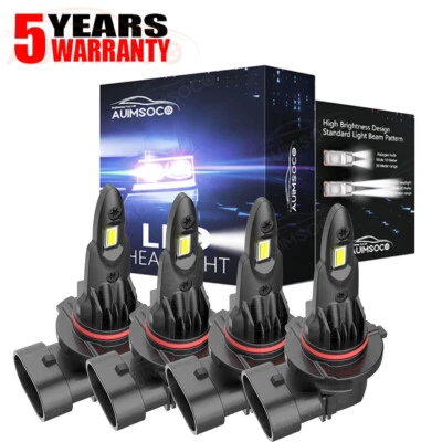 For Lincoln Mark VIII 1993-1996 LED Headlight Kit 9005 6000K White Hi/Lo Bulbs - Image 1 of 4