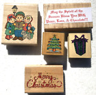 Lot de timbres en caoutchouc bois thème de Noël 1982 et versions ultérieures