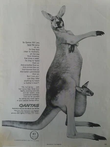 1960 Australia overseas airline Kangaroo baby vintage original ad - Picture 1 of 1