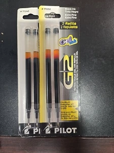 77232 Pilot G2 Gel Rollerball Pen Refill, Ex Fine 0.5mm, Black Ink, 2 Packs of 2 - Picture 1 of 1