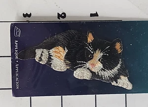 Calico Cat Patch NIP NOS Wright's Vintage Sew On Embroidered Applique - Afbeelding 1 van 1