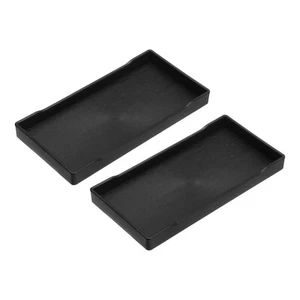 2Stk. Serviertablett Klein Schwarz Mini Tablett 4" x 8" Kunststoff Rechteckige - Bild 1 von 6