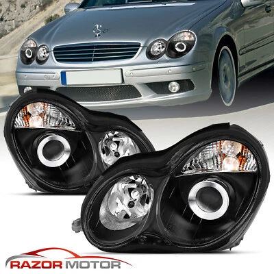 2001-2007 Black Projector Headlight For Mercedes-Benz W203 C-Class Sedan/Wagon - Image 1 of 4