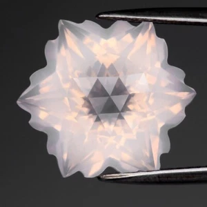 💎 10.39ct Snowflake Natural Light Pink Rose Quartz - Untreated, Brazil Gem - Imagen 1 de 4