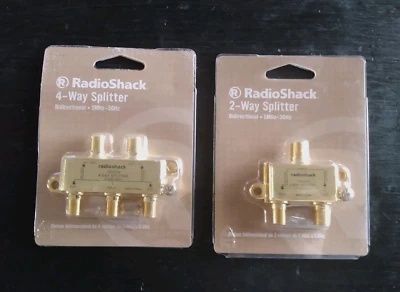 Radio Shack 4 & 2 Way (2) Splitters 75-Ohm Gold Plated Coax Cable/Satellite - Image 1 of 2