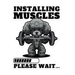 Poodle Gym Sticker Bottle Dog Lover Puppy Gift Vinyl Funny Quote Laptop Car - Picture 1 of 4