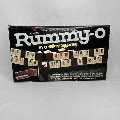 Vintage Rummy-O Game Brown Faux Leather Carrying Case Cardinal 1970s No. 935 JCP - Image 1 of 4