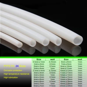 White 0.5mm x 1mm to 11mm x 13mm  Models PTFE Tube Tubing Pipe Sleeving - Picture 1 of 3