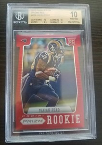 2012 Panini Prizm Red Prizms Die-Cut Isaiah Pead ROOKIE RC #214 BGS 10  POP1