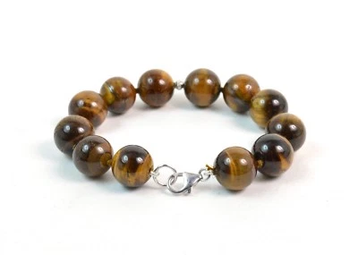 Bracciale Occhio di Tigre,Intercalari e chiusura in Argento 925. Made in Italy - Immagine 1 di 2