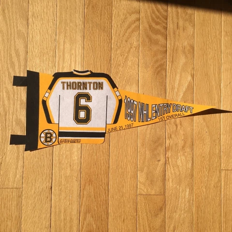 Joe Thornton 1997 Draft Day Pennant San Jose Sharks / Boston Bruins  Stanley Cup Cover